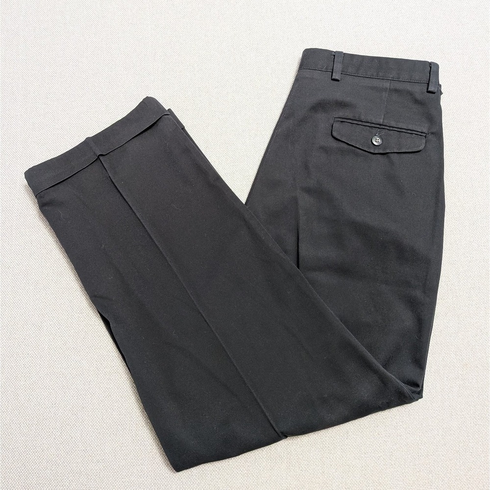 VTG Dockers Men's Black 34X30 Pleated Cotton Chino Dress Pants